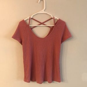 Casual rose scoop neck